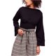 thumbnail image 1 of Free People SuÃ©ter tÃ©rmico con parte superior corta para mujer, negro, grande Free People Pull-over, 1 of 1