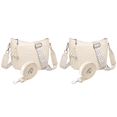 thumbnail image 1 of Bolso Hombro Bandolera Cuero PU Mano Diseñador para Mujer () Blanco, 1 of 9