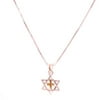 Messianic Rhodium plated silver tone Star of David and Gold or Silver plated Cross (2 cm - 0.8 inches - 16 Inch Chain)