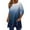 Dark Blue, variant on Women's Ombre Print Tunic Top, Casual 3/4 Sleeve Round Neck Pocket T-Shirt Blouse for Loose Fit Mid-Length Wear