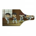thumbnail image 1 of Karate Cutting Board, Children Practicing Martial Arts Self Defence in Dojo Cartoon Illustration, Decorative Tempered Glass Cutting and Serving Board, in 3 Sizes, by Ambesonne, 1 of 2