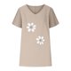 thumbnail image 4 of ICHUANYI Clearance Women V-neck Print T- Fashion Comfortable Female Blouses Tops(Khaki, XXL) ICHUANYI WER2023080800747, 4 of 5