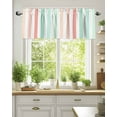 thumbnail image 2 of Rod Pocket Window Valances Orange Cyan Coral Stripes Short Kitchen Curtains Modern Farmhouse Striped Window Treatment Drapes for Bedroom Bathroom Living Room 54x18In,1 Panel, 2 of 7