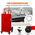 thumbnail image 6 of VEVOR 30 Gallon Fuel Caddy, Gas Storage Tank & 4 Wheels, with Manuel Transfer Pump, Gasoline Diesel Fuel Container for Cars, Lawn Mowers, ATVs, Boats, More, Red, 6 of 9