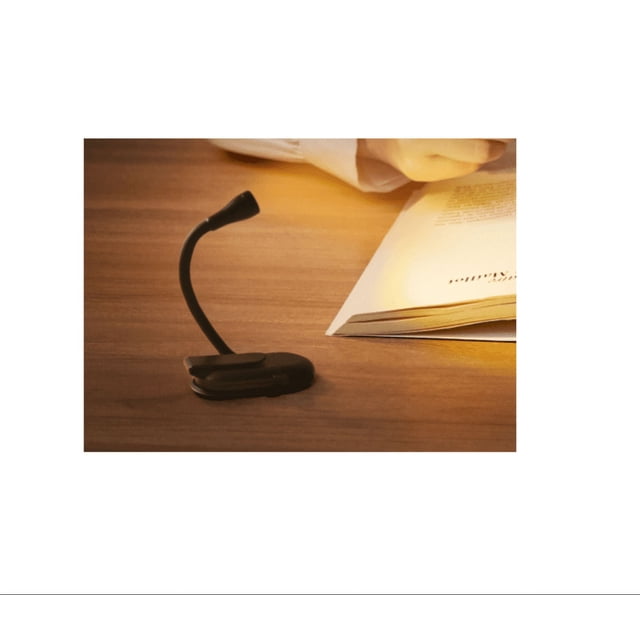 Lámpara de lectura recargable negra, lámpara de lectura para la cama, lámpara de libro portátil, 3 temperaturas de color, brillo ajustable, giratoria 360° o flexible, lámpara de cama con clip, libro.