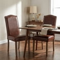 thumbnail image 6 of Snugway Modern Faux Leather Dining Chairs, Reddish Brown with Nailhead Trim, Set of 2, 6 of 11