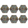 thumbnail image 2 of Pofeuu Barbeque Print Leather Coasters Set of 6, Round Cups Mugs Mat Pad for Home Kitchen Heat Resistant Drink Coasters,Hexagon, 2 of 7