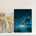 thumbnail image 2 of Reindeer Grazing Starry Night Winter Landscape Canvas Print, Suitable for Living Room, Office, Hallway, Cabin, Lodge, 2 of 8