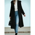 thumbnail image 4 of Women'S Warm Fleece Long Sleeve V Neck Button Down Casual Jacket Hooded Cardigan Fall Winter Coats Black L, 4 of 7