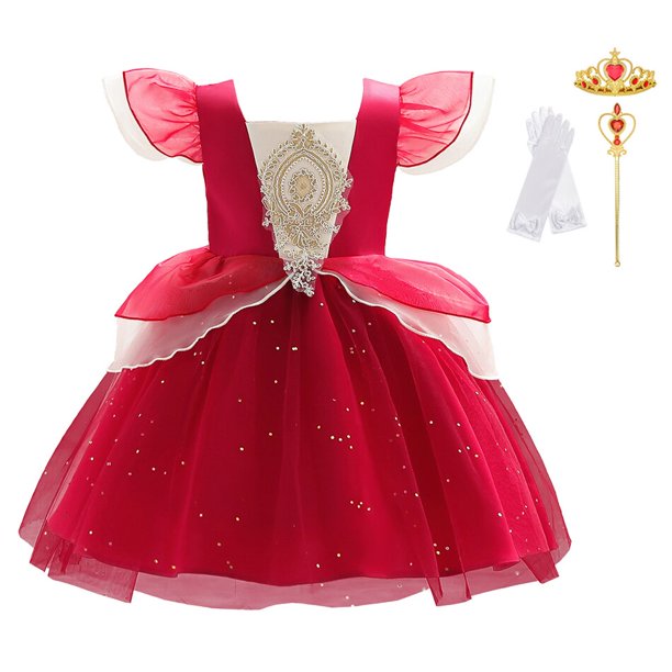 Vestido de novia para niñas de 2 a 10 años, encaje de lentejuelas, tul, princesa, tutú, niños, fiesta elegante, noche, vestido Formal de graduación, ropa 3T (etiqueta 100) Gao Jinjia LED