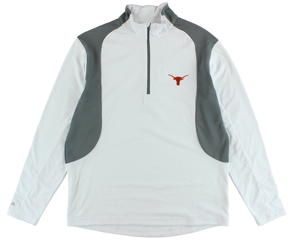 Antigua Mens Texas Longhorns Delta Quarter Zip Pullover Jacket White by Antigua