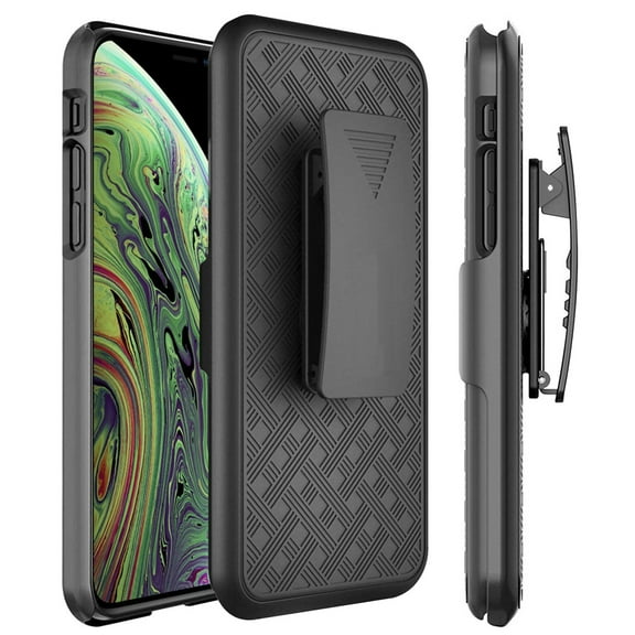 Armor Shell Case Combo Belt Clip Holster Cover w Kickstand Compatible With iPhone XS