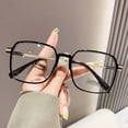 thumbnail image 2 of Gafas anti-luz azul sin prescripción, gafas retro cuadradas, gafas lisas, gafas con acabado para miopía, 2 of 4