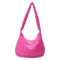 thumbnail image 1 of Bolso de hombro acolchada acolchada de algodón casual Color sólido para el trabajo (rojo rosa), 1 of 9