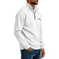 thumbnail image 6 of Daweinan Men's Quarter Zip Pullover Waffle Stand Collar Long Sleeve Pullover Sweatshirt with Zipper Chest Design Casual Loose Fit Athletic Workout Top, 6 of 6