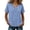 #0167-Blue, variant on Women's Chic V Neck Tops Boxy Short Sleeve Summer Lightweight Tunics Blouse Holiday Vacation Clothing