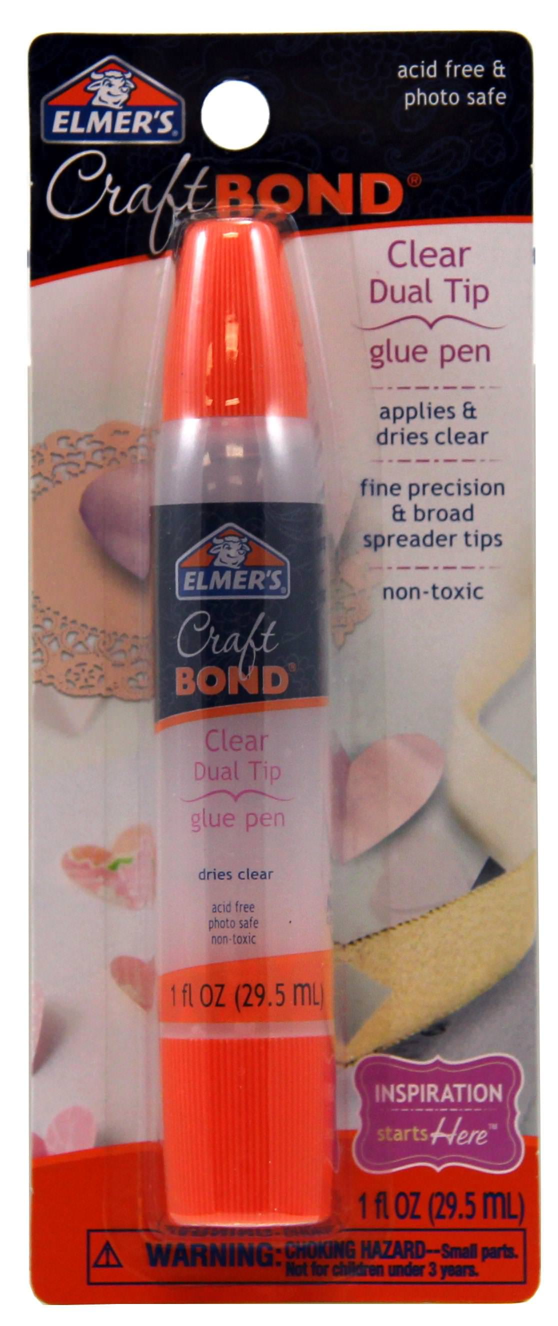 Elmer's Clear Dual Tip Glue Pen, 1 Count, 1 oz.