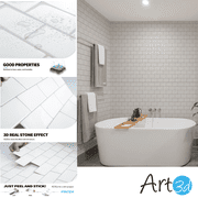 LongKing Peel and Stick Backsplash Tile Premium Anti Mold Tile for Kitchen in White Subway Tile 12x12 (10-Pack)