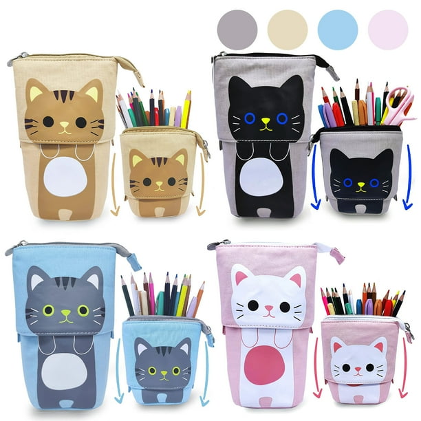 Pen Pencil Telescopic Holder Stationery Case, Cartoon Cute Pencil Pouch