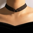 thumbnail image 1 of Fiudx Collar de Cadena de Clavícula con Disco de Adorno para El Cuello para Mujer, Joyería Corta, Collar de Banda para El Cuello, 1 of 6