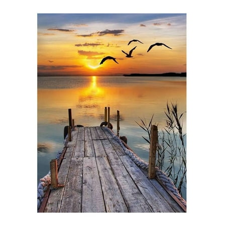 - Fancyleo Landscape Sea Sunset Full 5D DIY Diamond Painting Full Round Rhinestones Diamond Painting Embroidery Lake Scenery