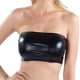 thumbnail image 3 of Traje de baño de mujer con top bandeau y tubo, camisola sin tirantes, color liso, sin mangas Negro, 3 of 7