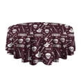 thumbnail image 5 of Burgundy Rock Skull Pattern Round Tablecloth 60"x60",Wrinkle Wipeable Table Cloth for Kitchen Dining Room Picnic Patio Party, 5 of 6