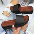 thumbnail image 4 of GERsome Womens Wedges Slide Sandals Slip on Slides Shoes Non Slip Beach Sandal, 4 of 5