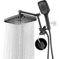 thumbnail image 3 of Large Shower Head with Handheld Spray  and Extention Arm  Rain Rainfall Waterfall  Pressure Shower Heads  Modern Showerhead with Diverter - Height/Angle Adjustable(Matte ), 3 of 5