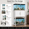 thumbnail image 4 of 5-10 Gallon Fish Tank Stand, Metal Double Aquarium Stand with Cabinet for Fish Tank Accessories Storage, Heavy Duty 20.5" L* 11.02" W Tabletop, 500LBS Capacity White, 4 of 8