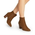 thumbnail image 4 of BURUDANI Women Chunky Block-Heel Ankle Booties Side-Zip Comfort for Office, Date & Street Style, 4 of 6