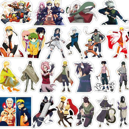 SHIYAO 100 Pcs Naruto Stickers Japanese Anime Stickers Vinyl Waterproof  Decal for Water Bottle Computer Guitar 
