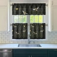 thumbnail image 3 of Kitchen Curtains 24 Inch Short - 3 Panel Set with Cute Bumble Bee and Honeycomb Print, Rod Pocket Window Curtain, 100% Polyester for Bee Lovers, Farmhouse, Kitchen, Living Room, Easy Wash, 3 of 6