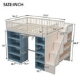 thumbnail image 4 of Euroco Wood Full Size Loft Bed with 2 Shelves and Storage Staircase, Curtain and Cabinetsfor Kids Teens, 4 of 11