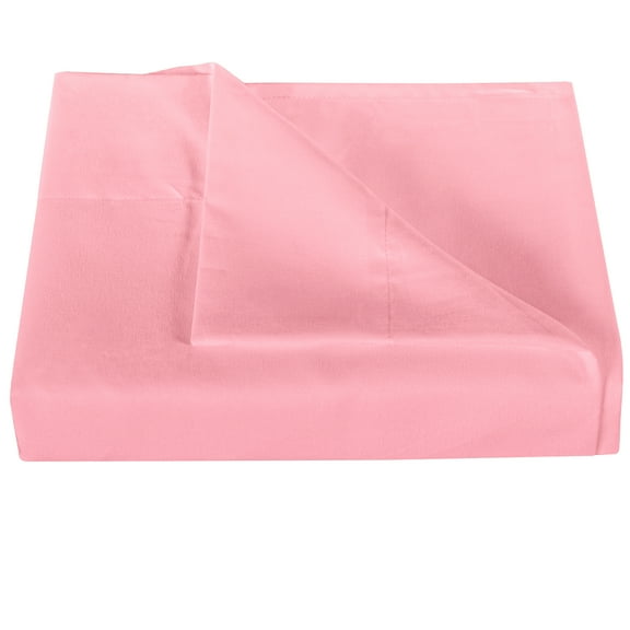 Ntbay Premium 1800 Series Microfiber Full Flat Sheet with 4 inches Hem, Ultra Soft and Breathable Top Sheet, 81x96 inches, Pink