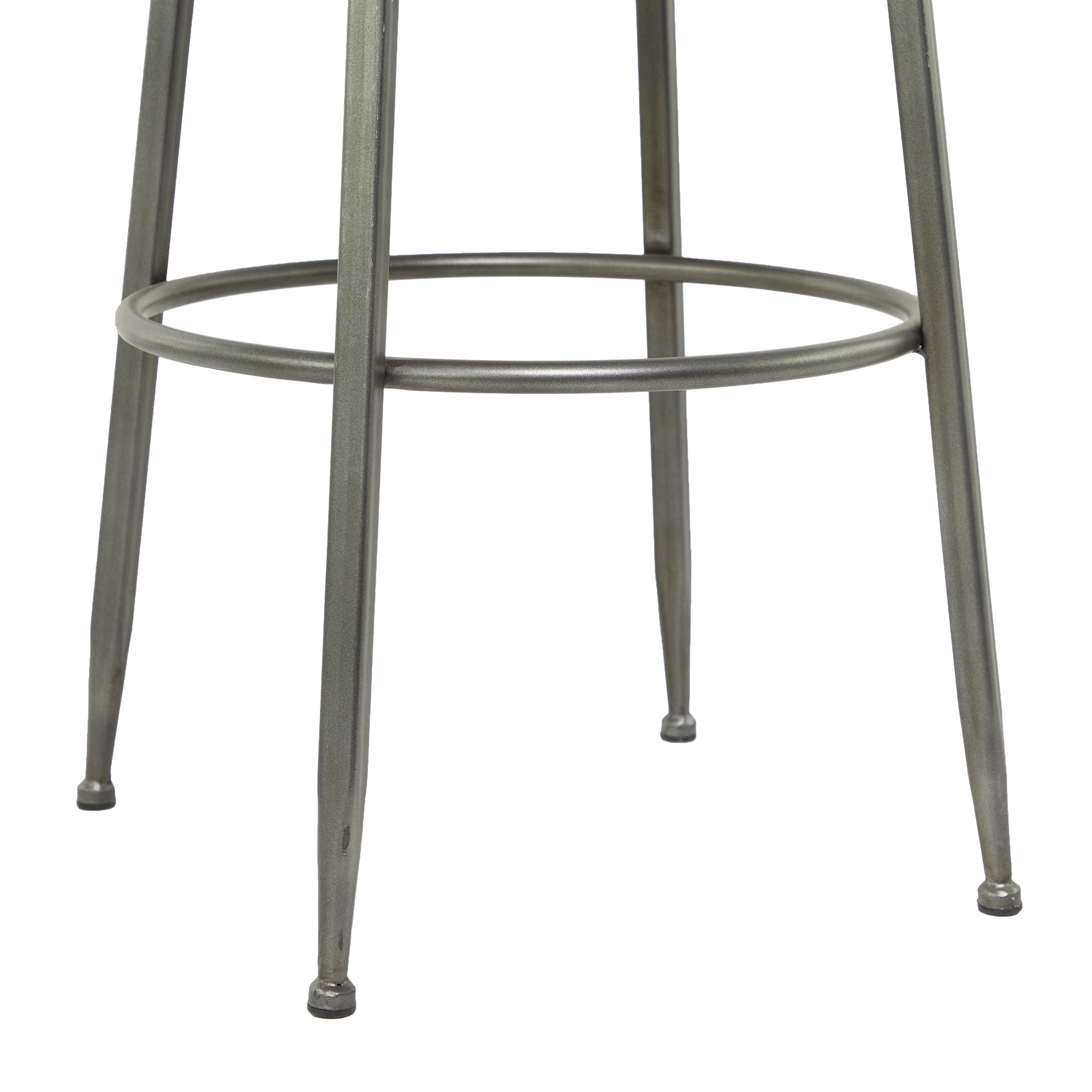 DecMode 16" x 30" Gray Metal Counter Stool with Cream Cotton Seat, 1-Piece