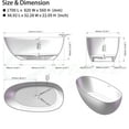 thumbnail image 7 of LIGMIRR 67 inch Stone Resin Freestanding Bathtub, Gracefully Egg Shaped Freestanding Tubs, Overflow and Pop-up Drain Included, Solid Surface Soaking Bath Tub,Stand Alone Tubs, White, 7 of 7