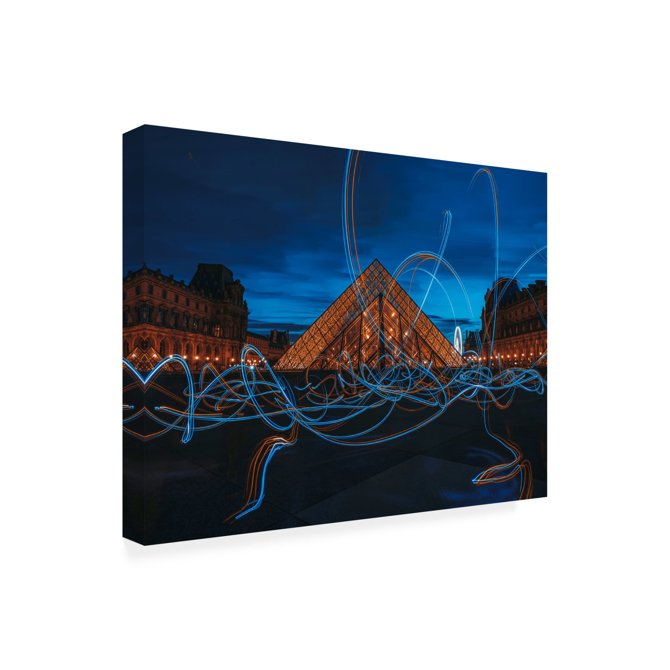 Trademark Fine Art Amir Light painting at Louvre Museum Canvas Wall Art