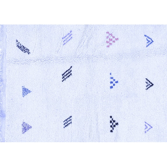 Ahgly Company Indoor Rectangle Solid Blue Modern Area Rugs, 2' x 3'