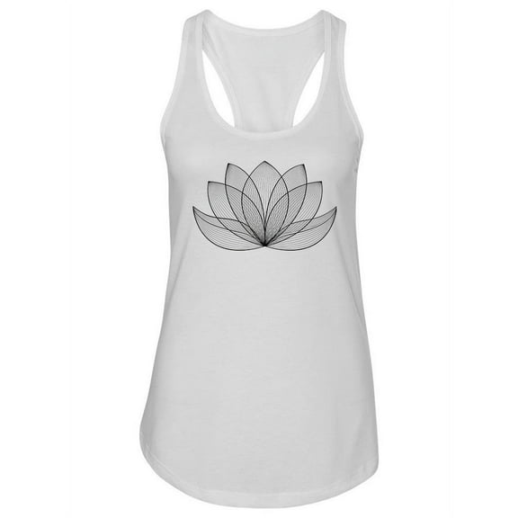 Lotus Flower Black And White Tank Women -Image by Shutterstock, Female Small