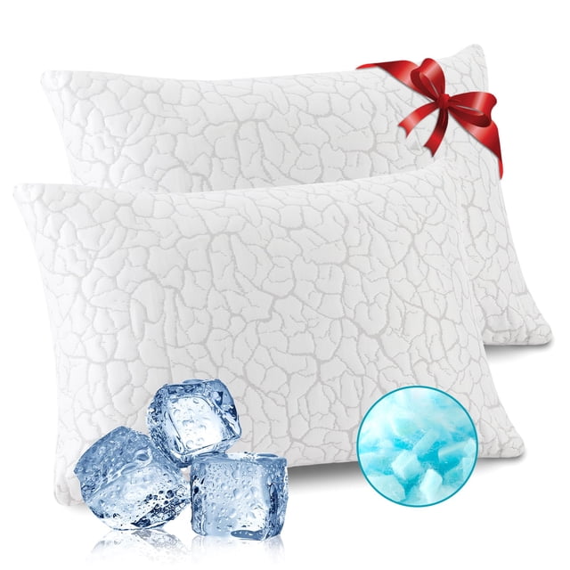 Cooling Pillows WGAKCED, espuma viscoelástica triturada King, paquete de 2