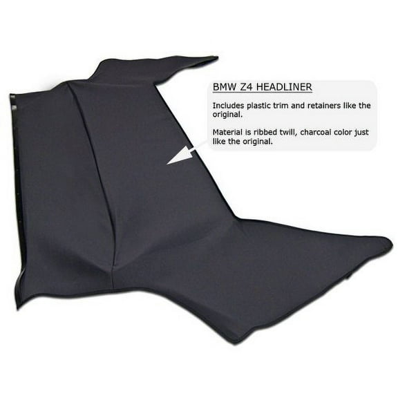 Sierra Auto Tops Headliner Replacement for BMW Z4 2003-2008 (E85), Twill, Charcoal