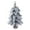 Without Light, variant on sunsanly Mini Christmas Tree Ornament Artificial Snow Flocked Xmas Tree Light-up Pine Tree with Wooden Base for Indoor Outdoor Holiday Party Decor