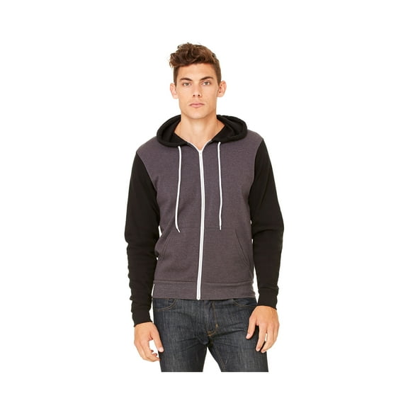 Bella Canvas Men'S 3739 Unisex Poly-Cotton Fleece Full-Zip Hoodie