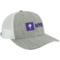 thumbnail image 3 of Men's Legacy Athletic Heather Gray/White NYU Violets The Champ Trucker Snapback Hat, 3 of 4