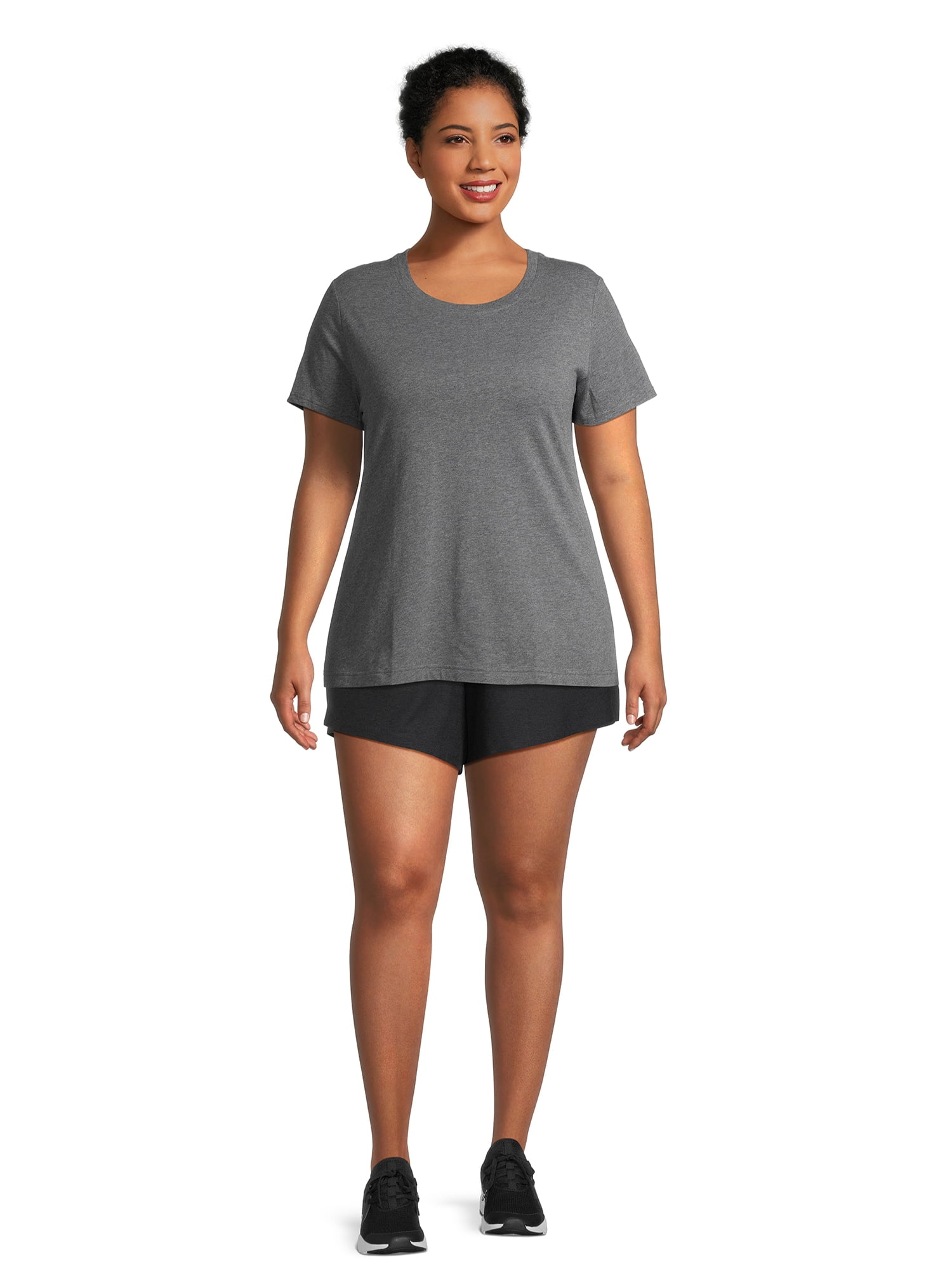 Athletic Works Women's and Women's Plus ButterCore Performance Gym Shorts, Sizes XS-4X, 2-Pack