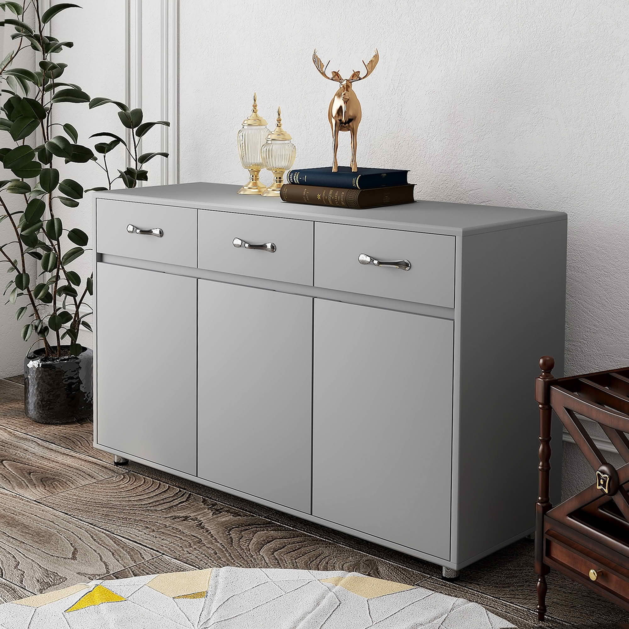 MAYEERTY Three Doors Side Table Grey