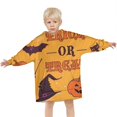 thumbnail image 3 of Halloween Trick or Treat Witchy Elements Blanket Hoodies for Kids 6-13YR Oversize Wearable Blanket Hoodies for Boys Girls Teens, 3 of 7
