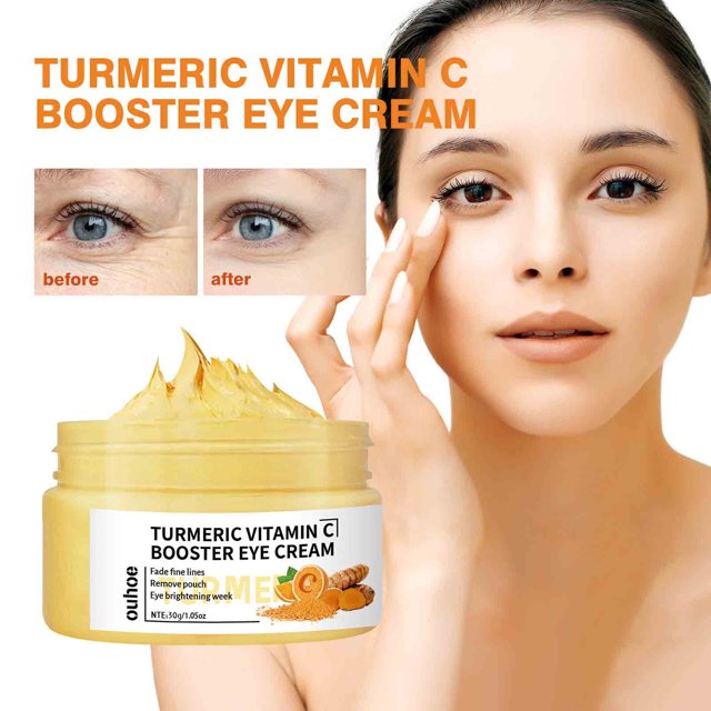 Fiudx Liquidación De Ahorros De Verano Crema Para Ojos De Cúrcuma Vc, Hidratante Para La Piel, Iluminador De Ojeras, Reducción De Arrugas, Crema Para Ojos Antienvejecimiento