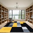 thumbnail image 2 of ODIKA 5'x7' Machine Washable Non-Slip Area Rug, Geometric Yellow High Traffic Rug with Pad, Yellow, 1046684, 2 of 8